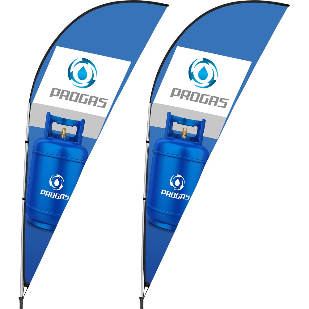 3m Sharkfin Single-Sided Flying Banner - Set Of 2 1