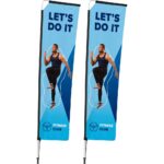 3m Telescopic Single-Sided Flying Banner - Set Of 2