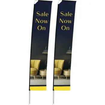 4m Telescopic Single-Sided Flying Banner - Set Of 2
